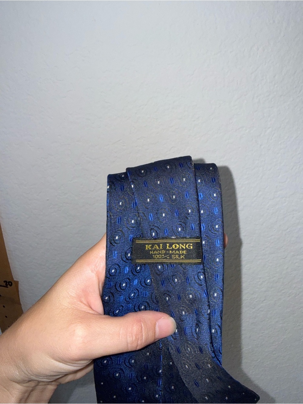 100% Silk Handmade Men’s Navy Blue Tie